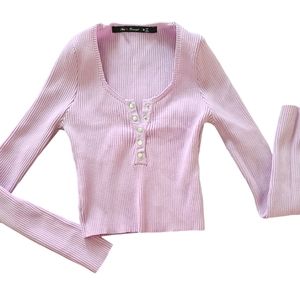 Crop long sleeve blouse